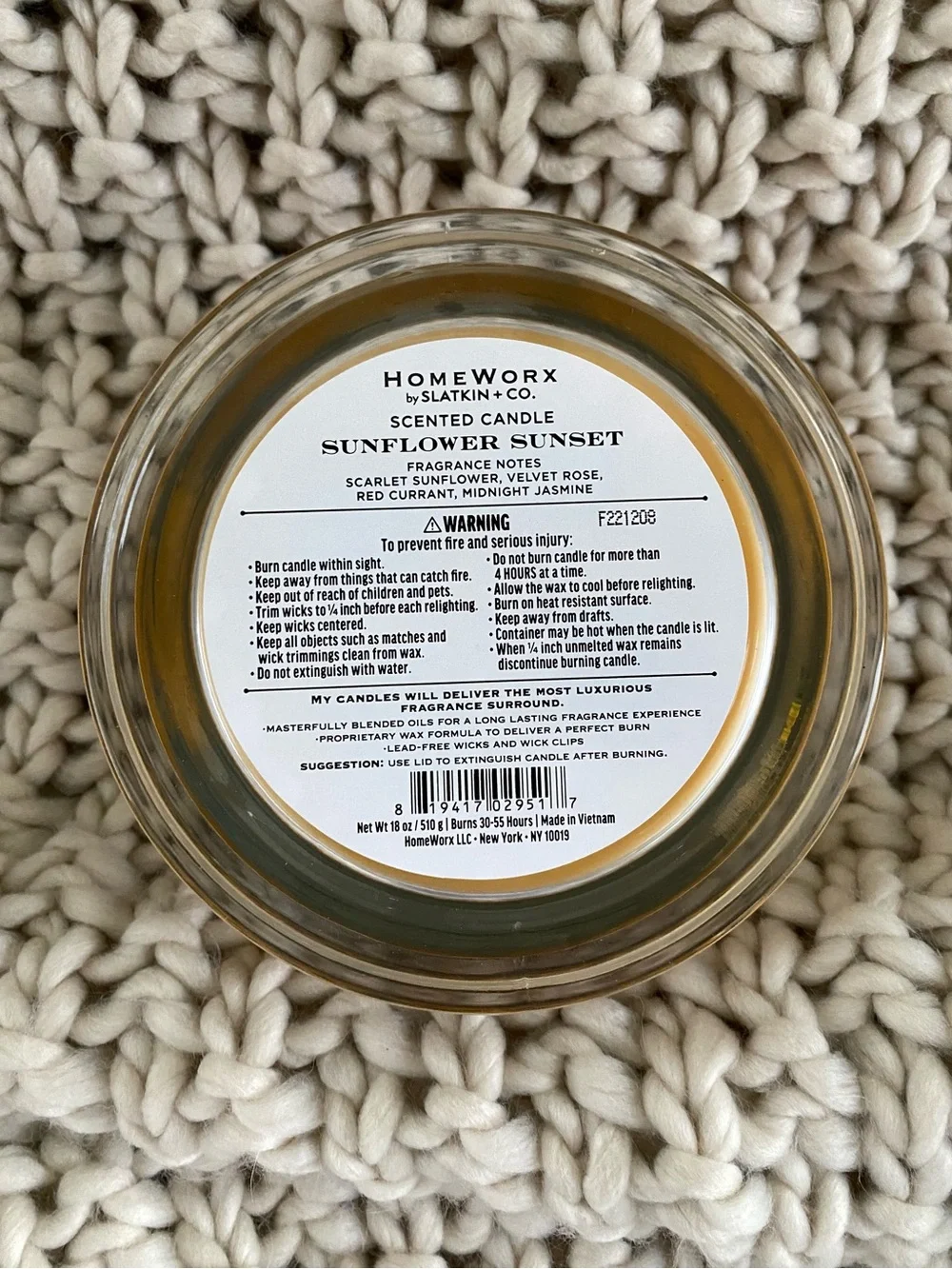 HomeWorx Sunflower Sunset Scented Candle - Yellow